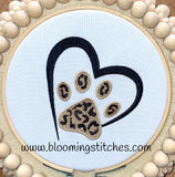 Heart & Leopard paw print