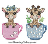 Giraffes in cups SET