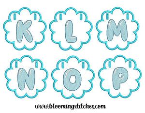 FLOWER SHAPE BANNER WITH JELLYBEAN LETTERS KLMNOP