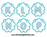 FLOWER SHAPE BANNER WITH JELLYBEAN LETTERS KLMNOP