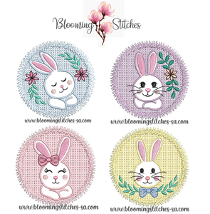 Reversed Silhouette Bunnies SET