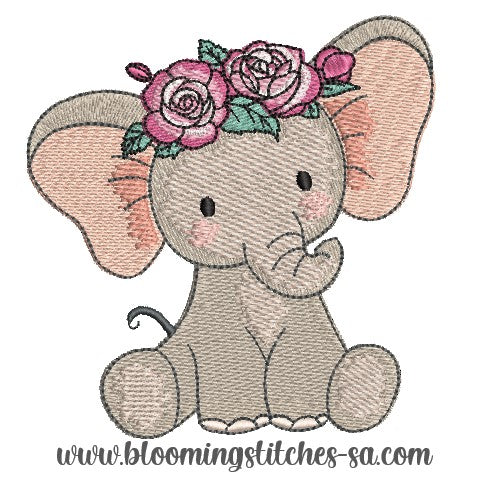 Elephant With Roses 1