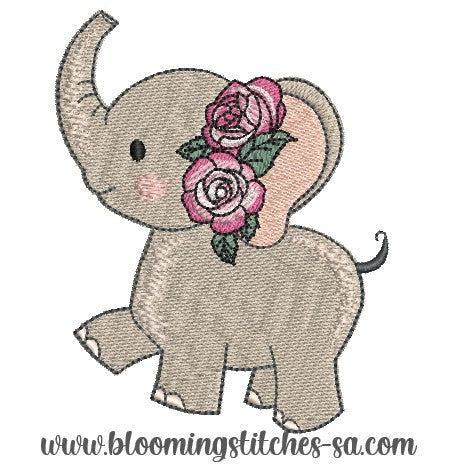 Elephant With Roses 2