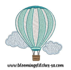 Hot Air Balloon with clouds