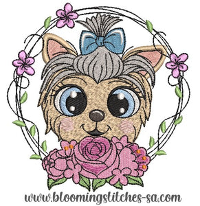 Yorkie Face in wreath