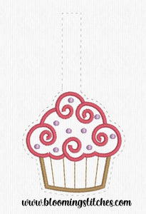 Cupcake Appliqué Key Fob